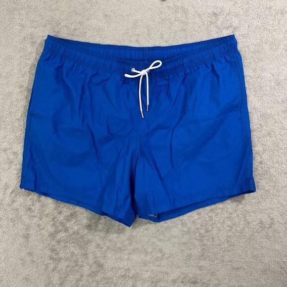 NWOT Lands' End Men's XXL Blue Swim Trunks With Elastic Waistband - Picture 1 of 9